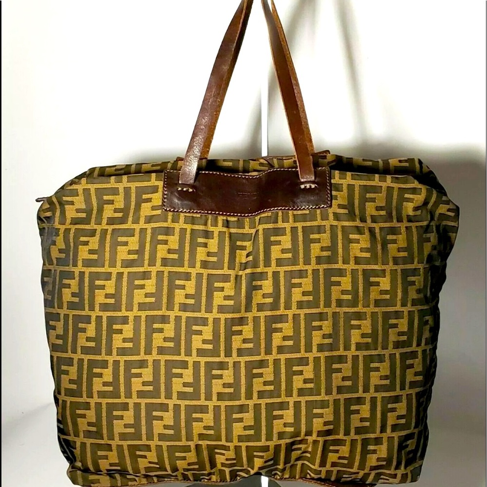 Authentic Vintage FENDI FF Zucca Foldable Large Tote